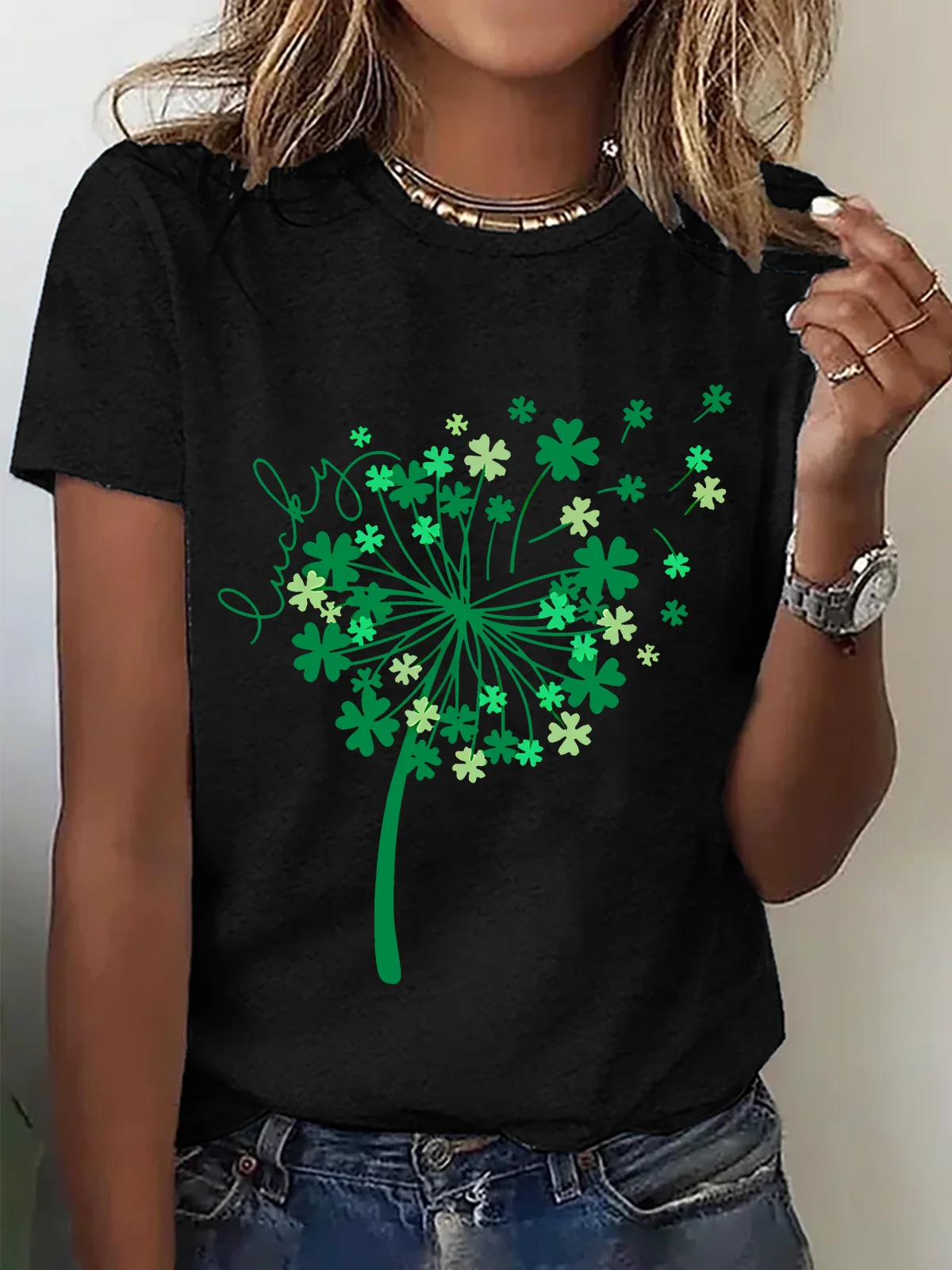 St Patricks Day Dandelion Cotton T-Shirt