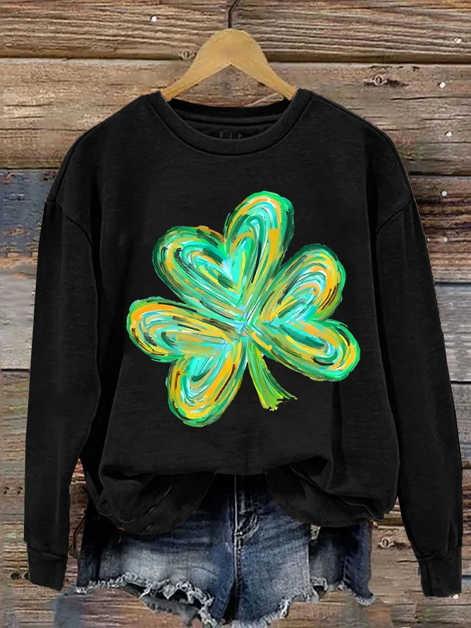 Colorful Clover St Patrick's Day Casual Sweatshirt