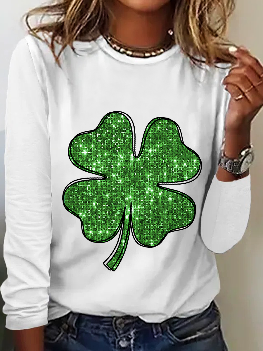 Green St.Patrick’S Day Casual Long Sleeve Shirt