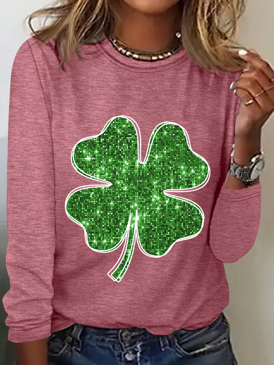 Green St.Patrick’S Day Casual Long Sleeve Shirt