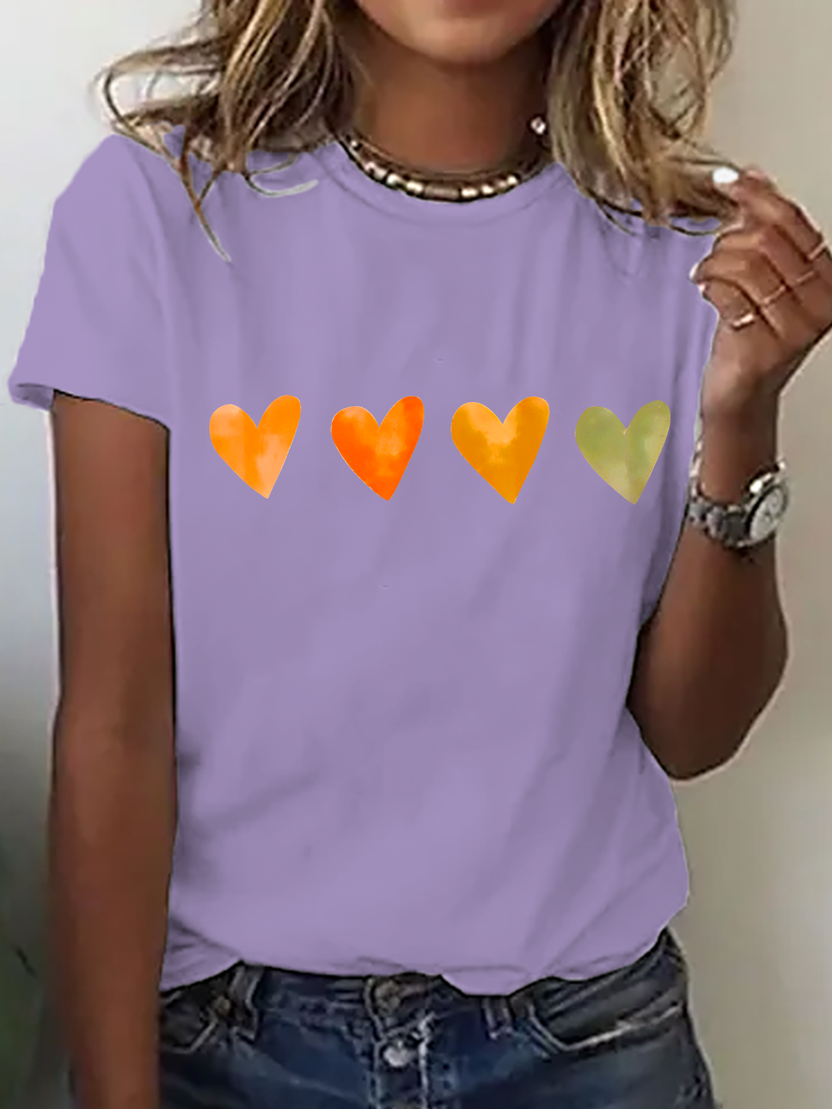 Cute Watercolor Heart, Valentine's Day Cotton T-Shirt