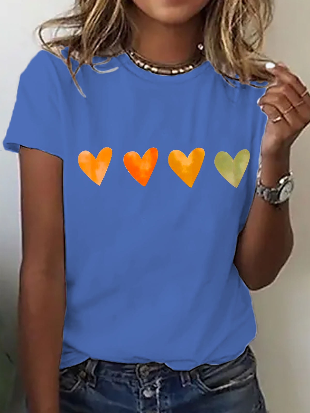 Cute Watercolor Heart, Valentine's Day Cotton T-Shirt