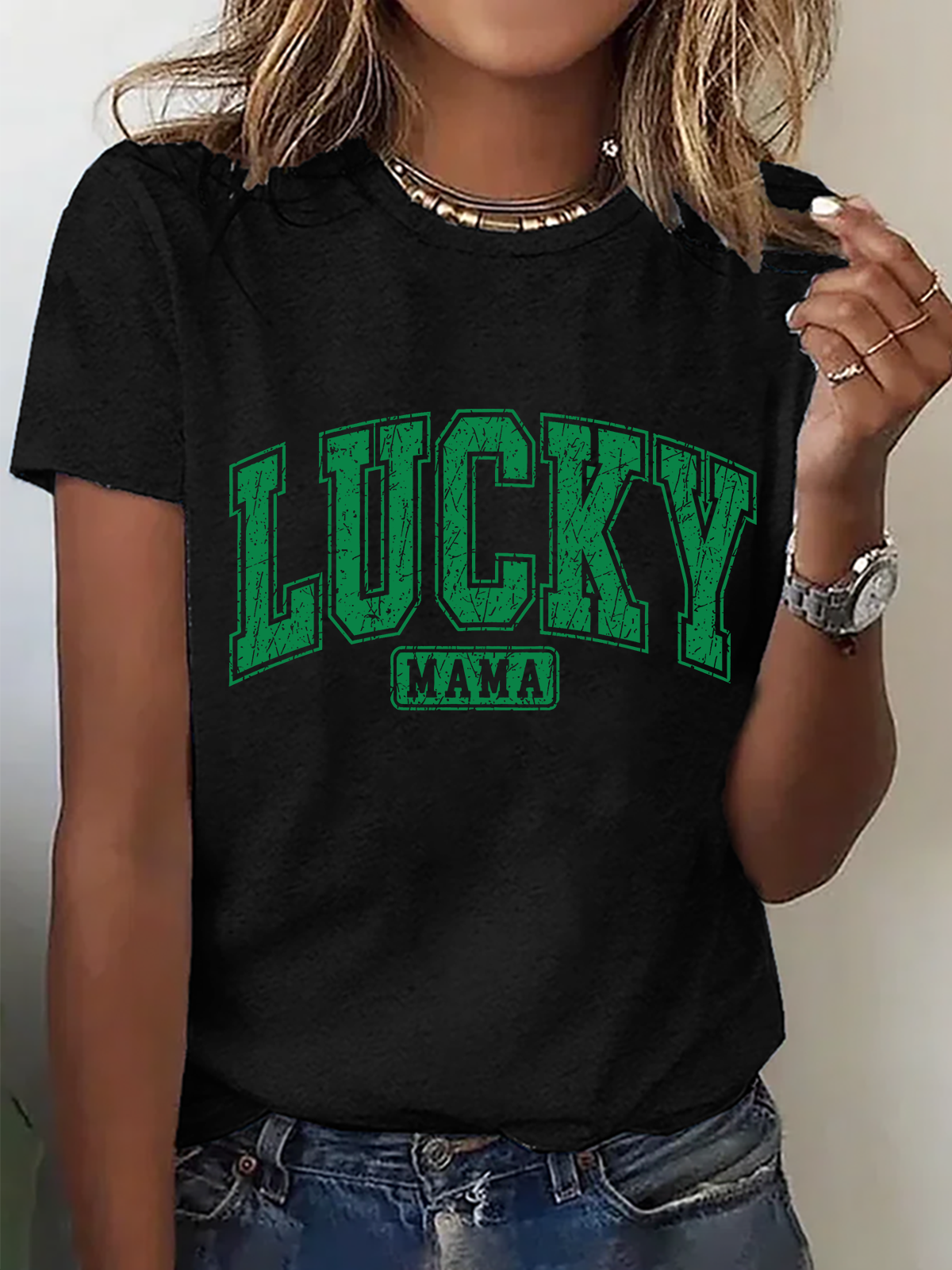 Lucky Mama Cotton T-Shirt