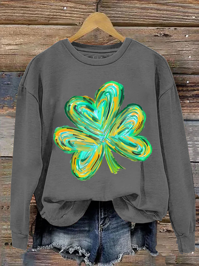 Colorful Clover St Patrick's Day Casual Sweatshirt