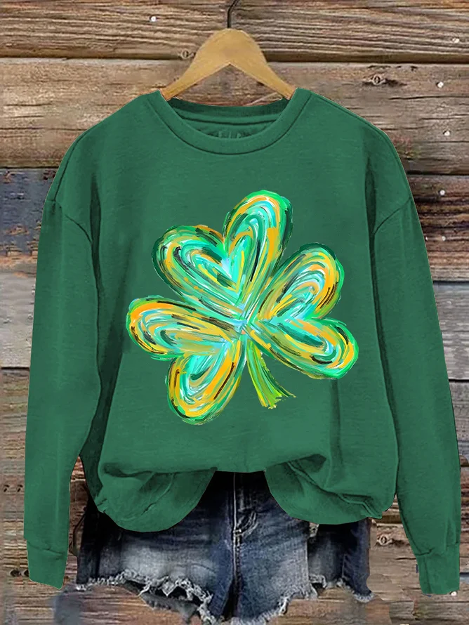 Colorful Clover St Patrick's Day Casual Sweatshirt