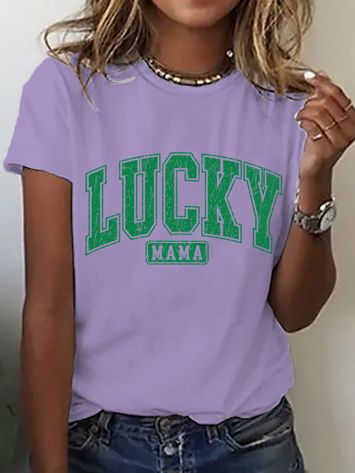 Lucky Mama Cotton T-Shirt