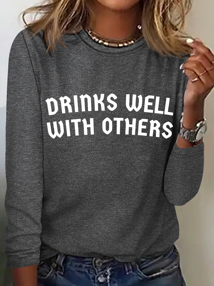 Drinks Well With Others - St. Patrick's Day Drinkers Casual Long Sleeve Shirt