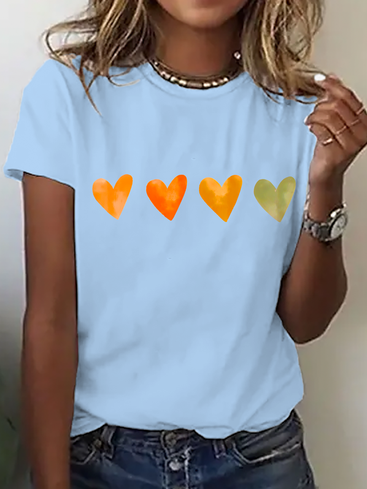 Cute Watercolor Heart, Valentine's Day Cotton T-Shirt