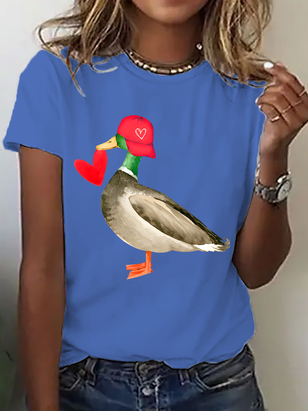 Valentine Mallard Duck Cotton T-Shirt