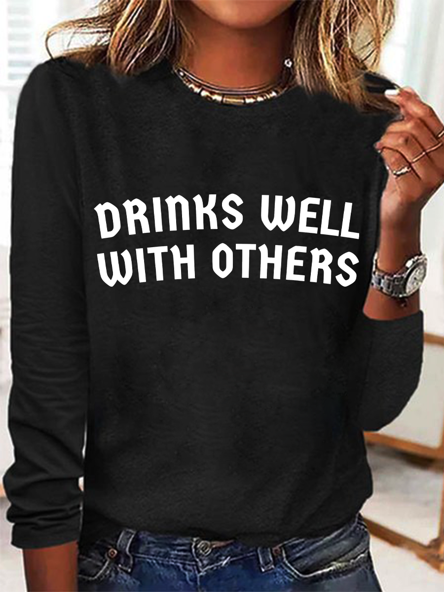 Drinks Well With Others - St. Patrick's Day Drinkers Casual Long Sleeve Shirt