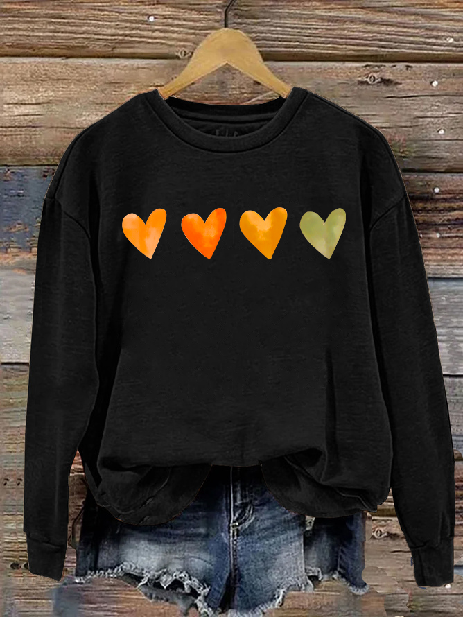 Cute Watercolor Heart, Valentine's Day Casual Sweatshirt