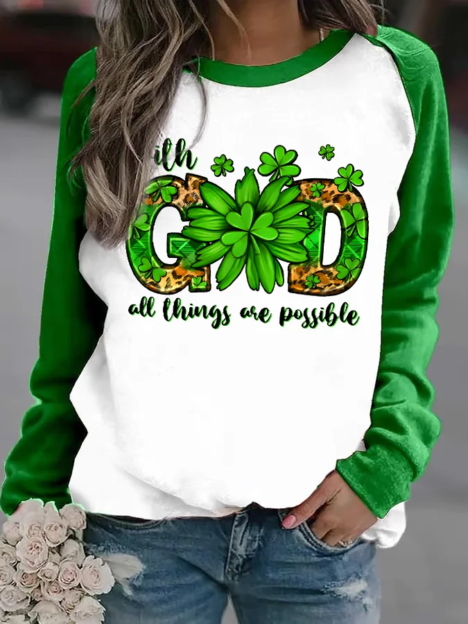 Women'S St. Patrick's Day Crew Neck Sweatshirt