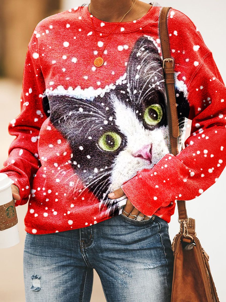 Christmas Cat Women Sweatshirt