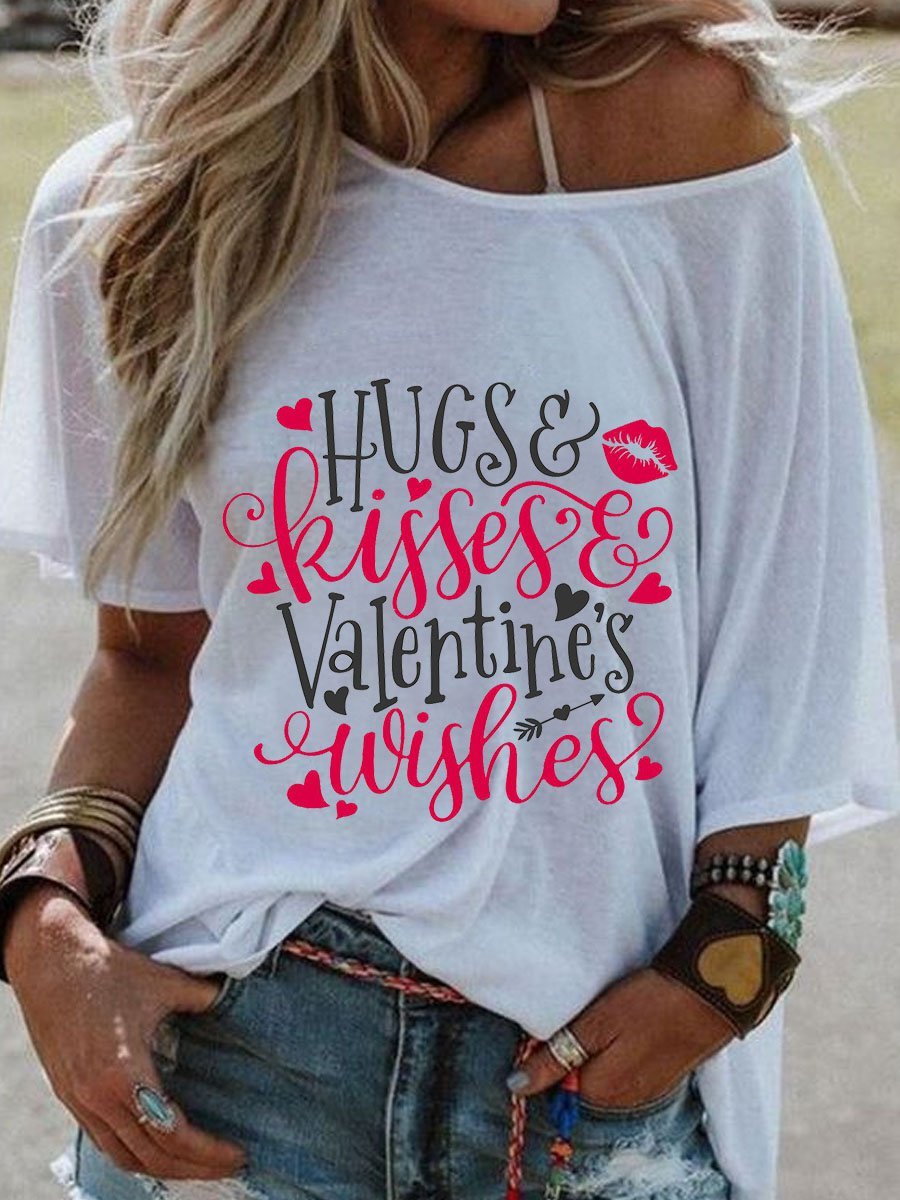 Hugs Kisses And Valentine Wishes T-shirt