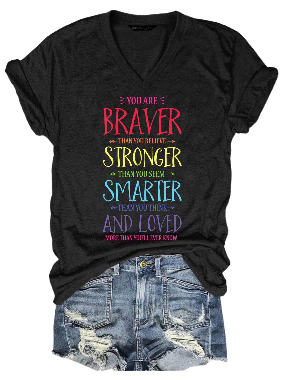 Braver Stronger Smarter And Loved Letter T-Shirt