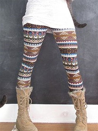 Autumn Winter Casual Vintage Printed Pants