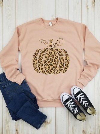 Leopard Pumpkin Women's Fall Sweatshirt & Hoodie