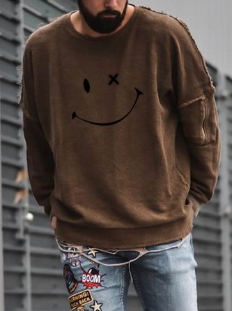Men's Fashion Smile Long Sleeve Top