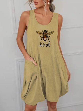 Be kind Dress Women Summer Midi Dress Casual Shirt Collar Weaving Dress