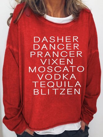 Dasher Dancer Women's Funny Drinking Christmas Casual Sweatshirts