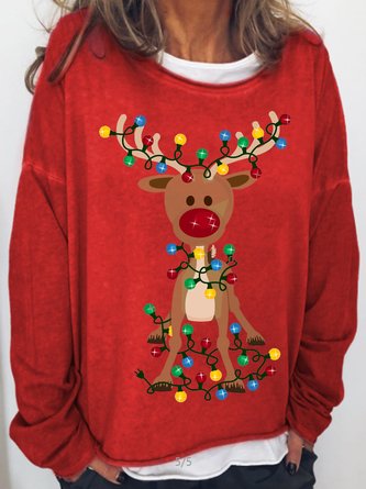 Christmas Adorable Reindeer Casual Sweatshirts