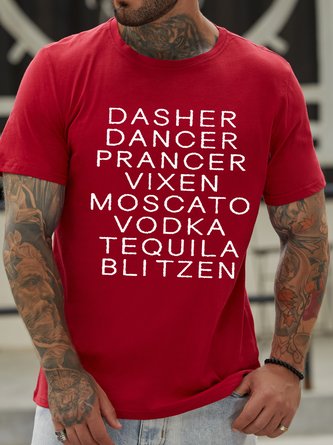 Dasher Dancer Women's Funny Drinking Christmas Casual Shirts & Tops