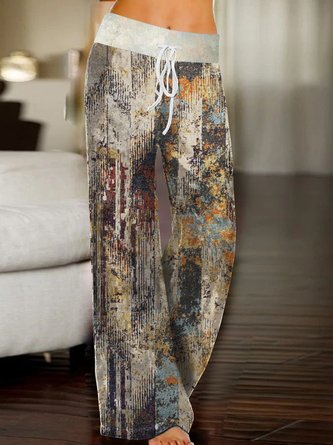Abstract Loose and casual Pants