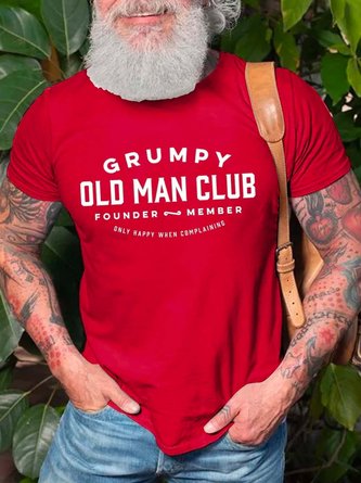 Grumpy Old Man Club Tee Funny Saying Short Sleeve Men T-shirt