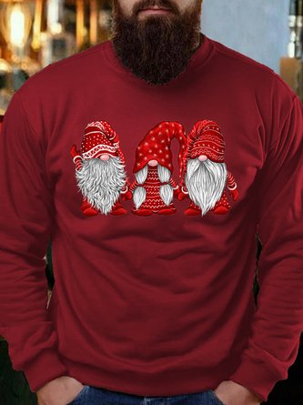 Christmas Santa Gnomes Casual Letter Sweatshirt