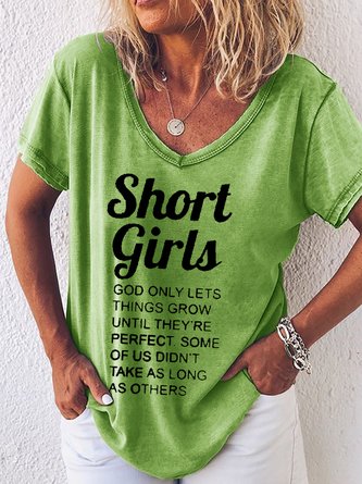 Funny Short Girls God Only Lets Things Grow T-shirt