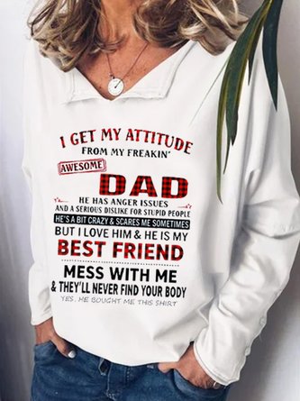 I Get An Awesome Dad Print Sweatshirt