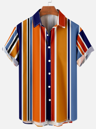 Stripe Casual Short Sleeve Shirts & Tops