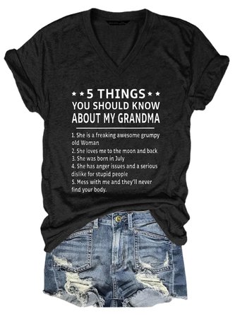 Five Things About My Grandma Casual Shirts & Tops