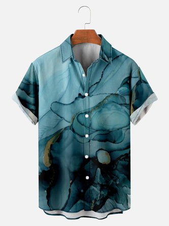 Dark Blue Abstract Men's Short sleeve shirt