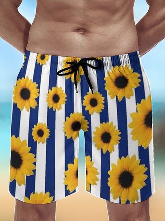 Men's Beach Sunflower Stripes Pants
