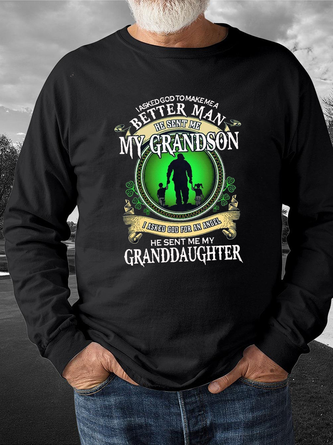 Grandpa&Grandson&Granddaughter Family Gift Casual Sweatershirt