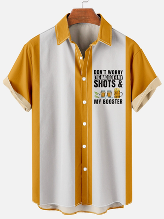 Don't worry I've had both my shots and booster Short Sleeve Vintage Shirt Collar Short Sleeve Shirt