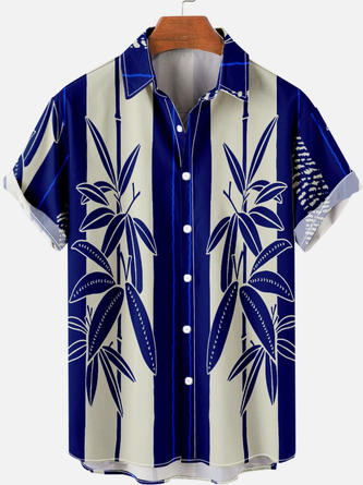 Blue Flower Men‘s Short Sleeve Shirt