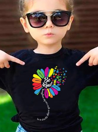 Autism Awareness Be Kind Kids Casual T-Shirts