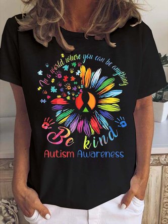 Autism Awareness Sunflower Be Kind Love Women's Short Sleeve T-Shirt