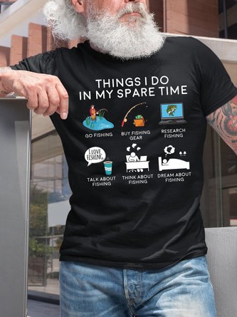 Things I Do In My Spare Time Fishing Funny T-Shirt