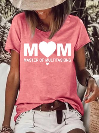 Women's Mom Master Of Multitasking Crew Neck Short Sleeve T-Shirt