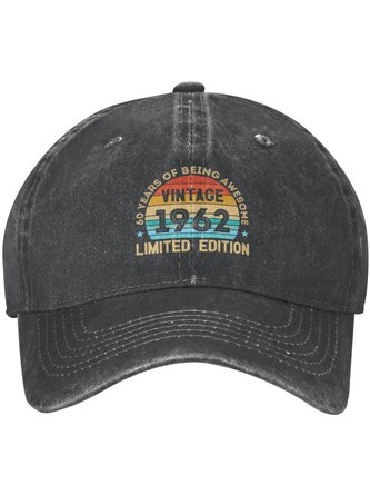 Vintage 1962 Limited Edition 60 Years Old Gift Adjustable Hat