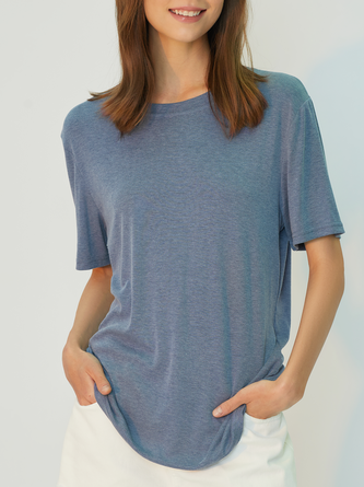 Women's Eco-friendly Tencel Fabric Drape Silky Loosen T-Shirt