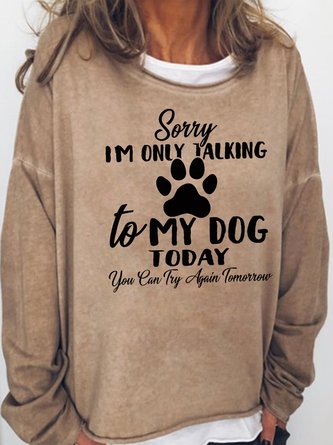 Women's Dog Lover Casual Letter Sweatershirt