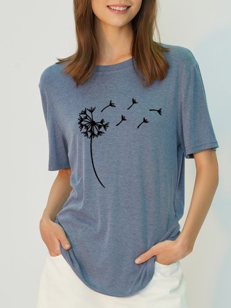 Dandelion Women's Eco-friendly Fabric Tencel Fiber Loosen Short Sleeve T-Shirt