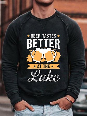 Men's Beer Tastes Better At The Lake Casual Sweatershirt