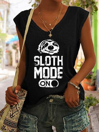 Sloth Mode On Women's V-neck Top