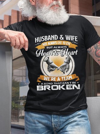 Husband And Wife Heart To Heart Cotton Short Sleeve Short Sleeve T-Shirt