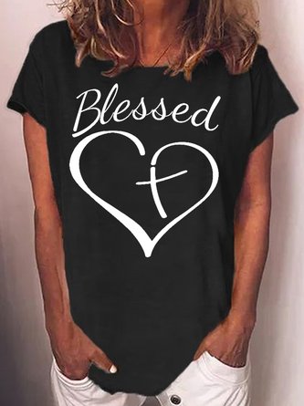 Womens Blessed Casual Short Sleeve T-Shirt